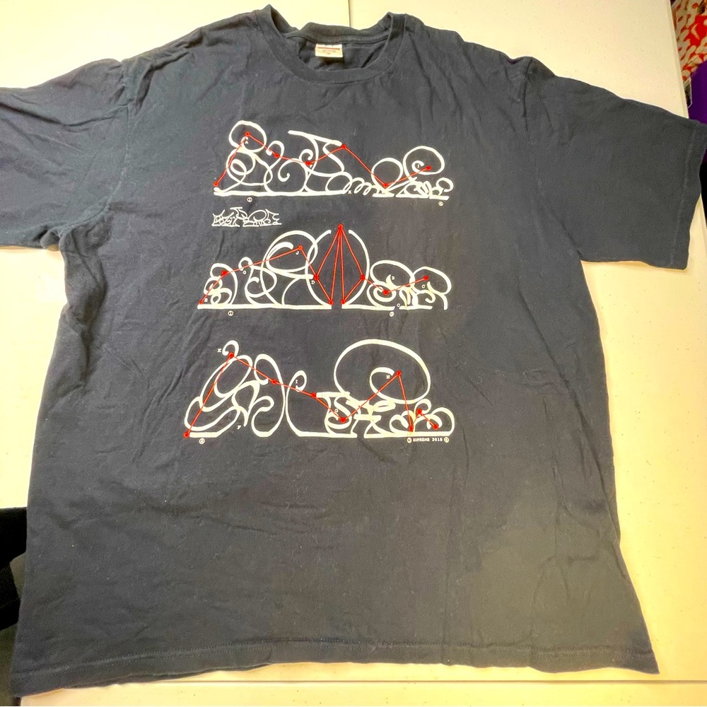 Supreme System Graphic Black Color Mens XL Size Tee Shirt